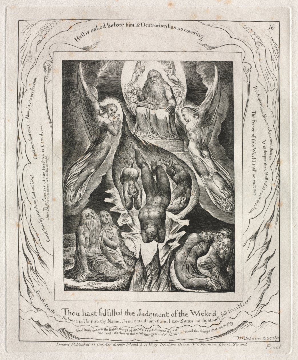 Kniha Job: Pl. 16, Naplnil jsi soud bezbožných od William Blake