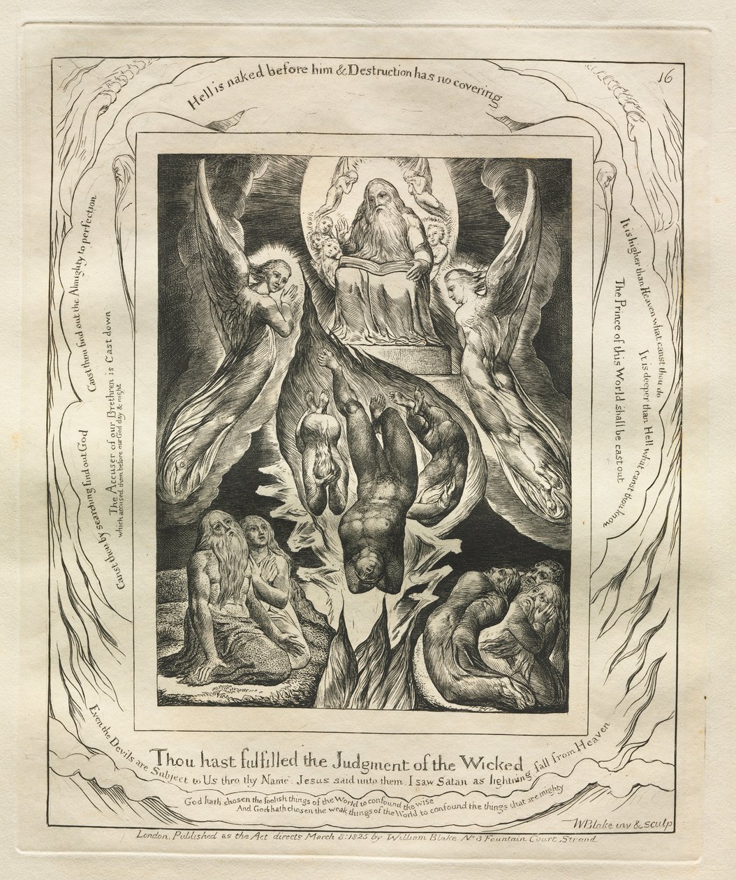 Kniha Job: Pl. 16, Naplnil jsi soud bezbožných od William Blake