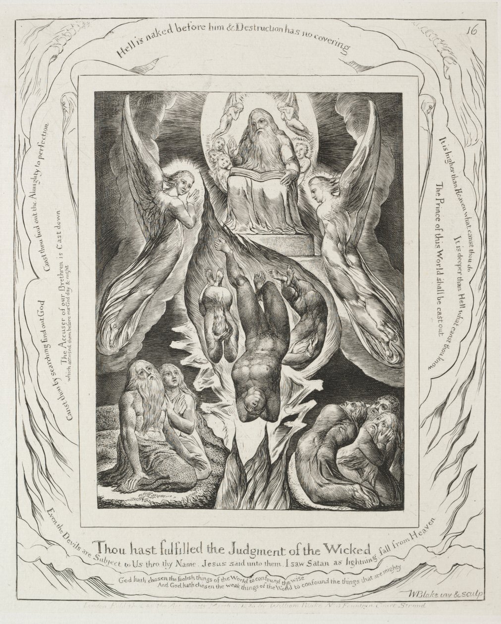 Kniha Job: Pl. 16, Naplnil jsi soud bezbožných od William Blake