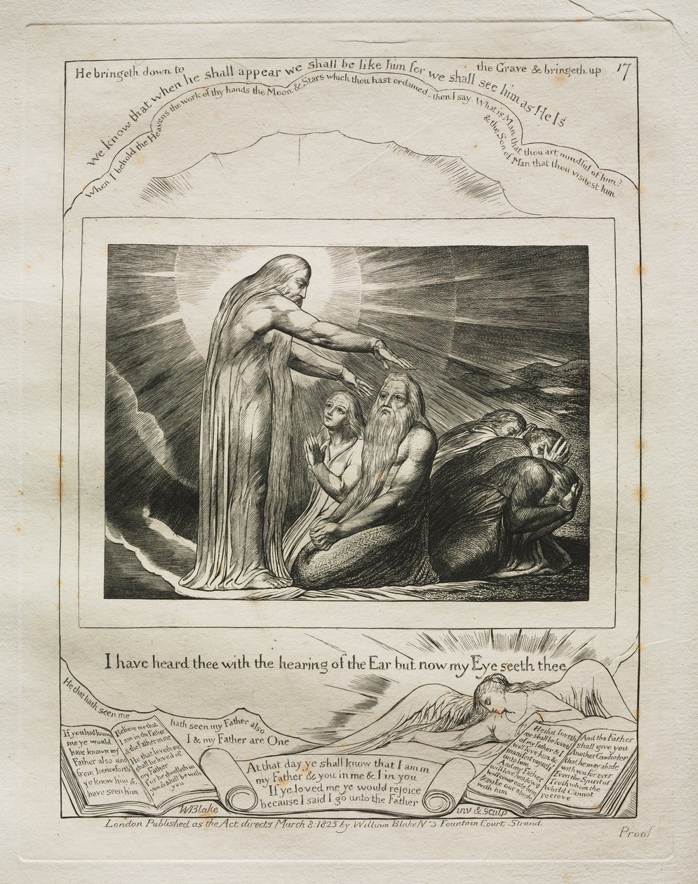 Kniha Job: Pl. 17, Slyšel jsem tě sluchem, ale nyní tě mé oko vidí od William Blake