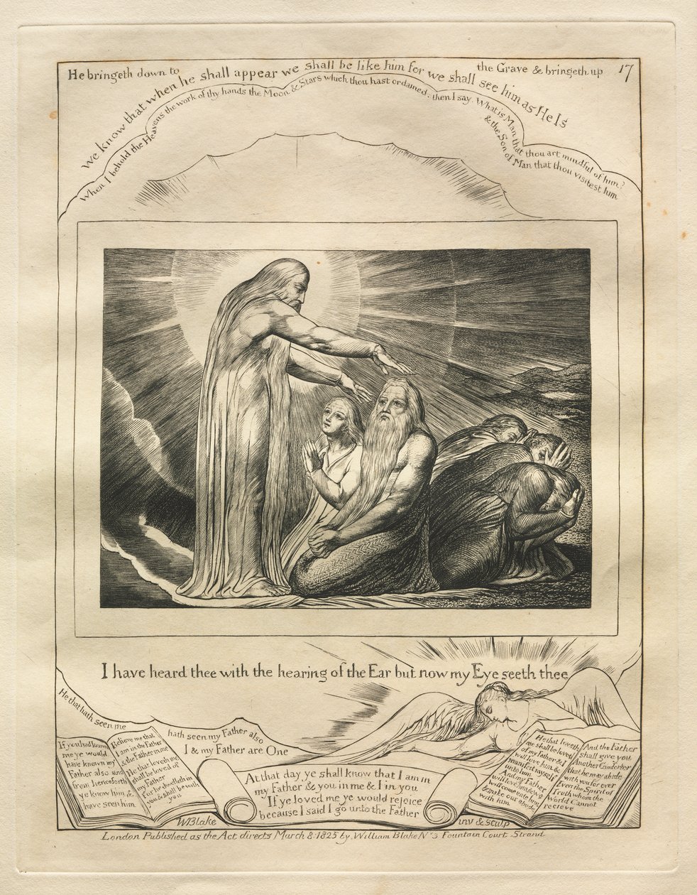 Kniha Job: Pl. 17, Slyšel jsem tě sluchem, ale nyní tě mé oko vidí od William Blake