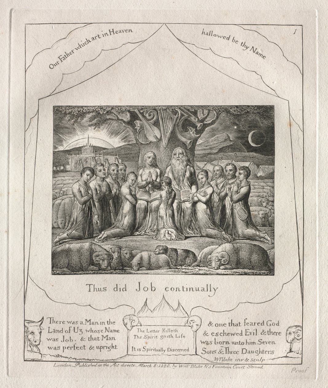 Kniha Job: Pl. 1, Tak činil Job neustále od William Blake