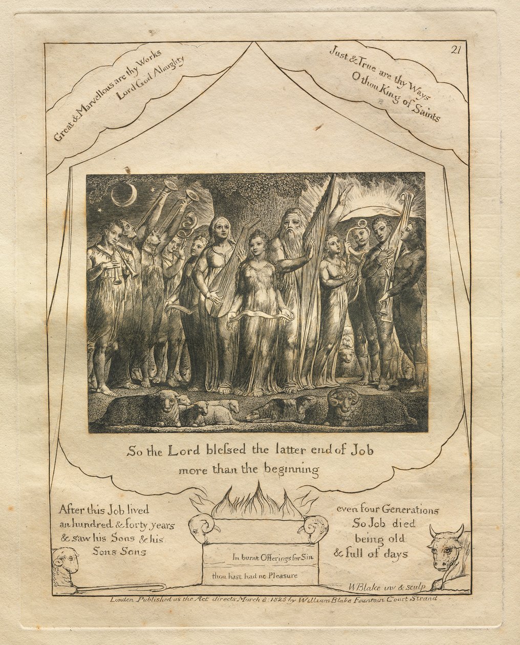 Kniha Job: Pl. 21, Hospodin tedy požehnal poslední Jobův konec / více než začátek od William Blake