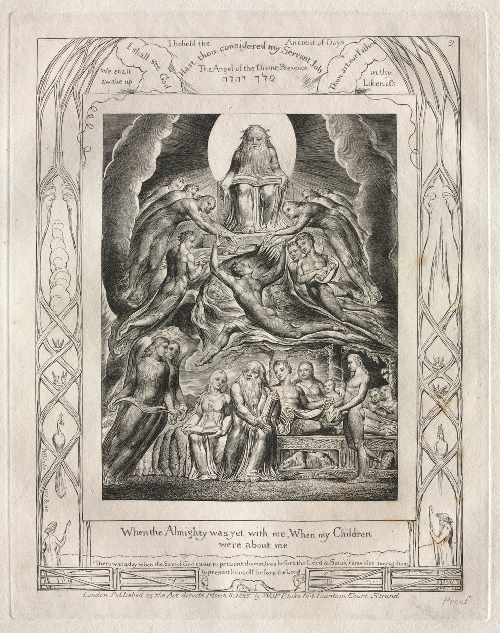 Kniha Job: Pl. 2, Když Všemohoucí byl ještě se mnou, Když mé Děti / byly o mně od William Blake