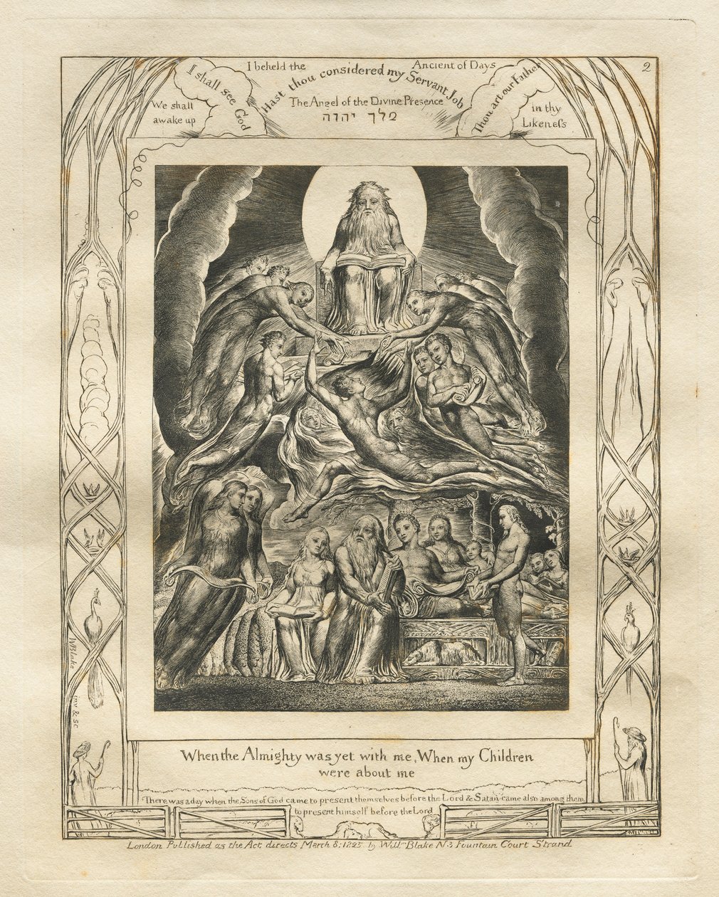 Kniha Job: Pl. 2, Když Všemohoucí byl ještě se mnou, Když mé Děti / byly o mně od William Blake