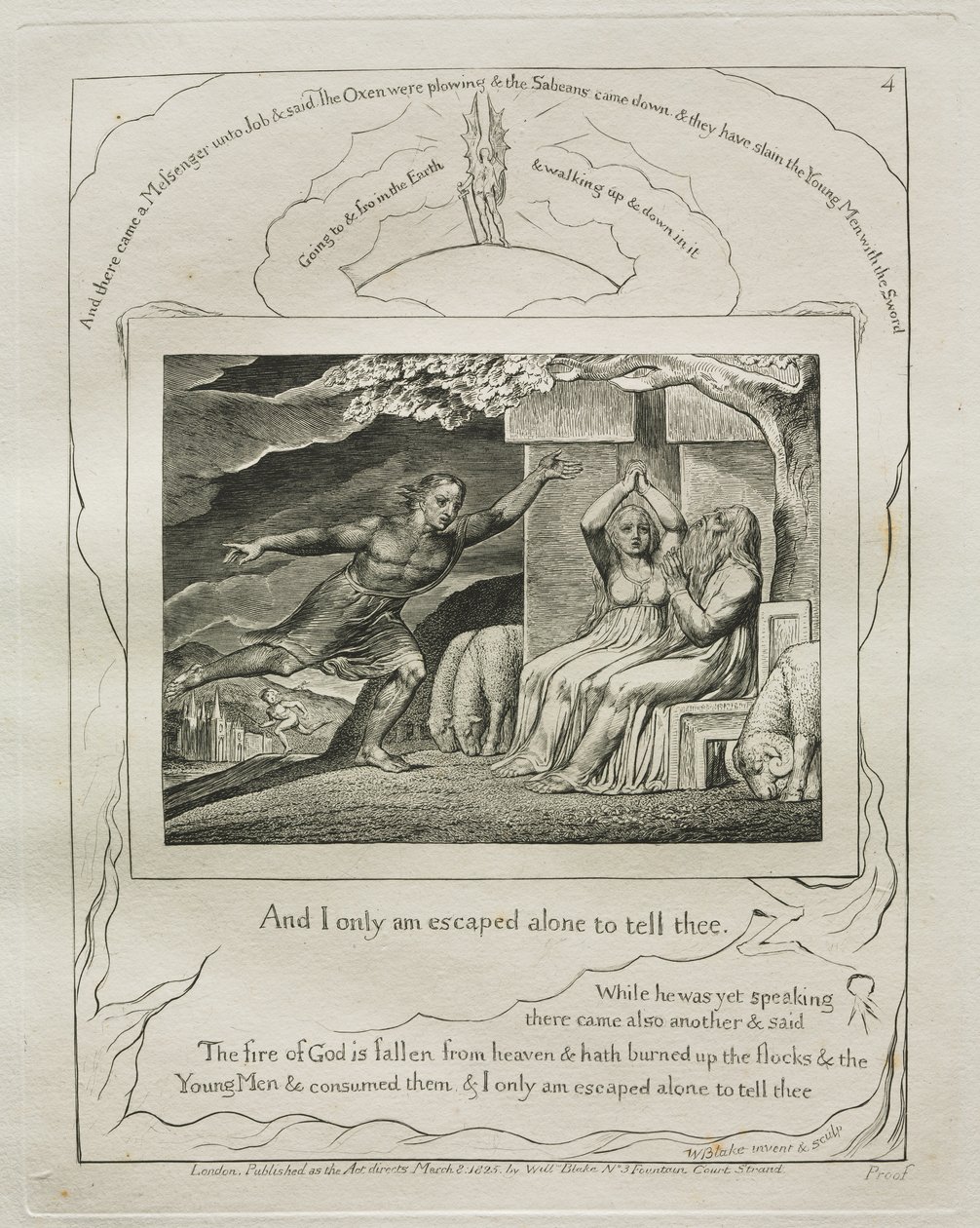 Kniha Job: Pl. 4, A já jsem utekl jen sám, abych ti to řekl od William Blake