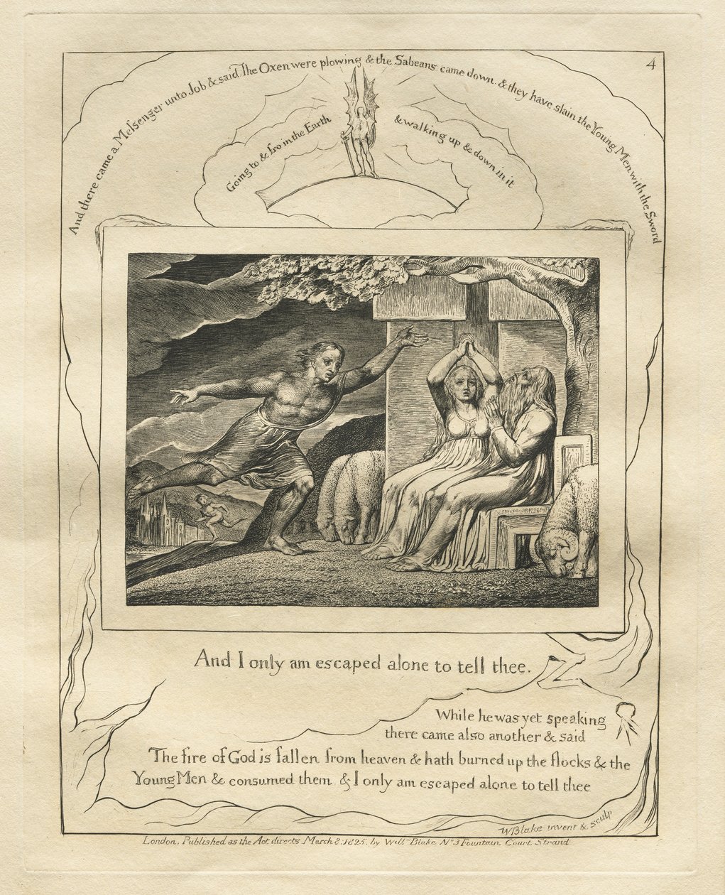 Kniha Job: Pl. 4, A já jsem utekl jen sám, abych ti to řekl od William Blake