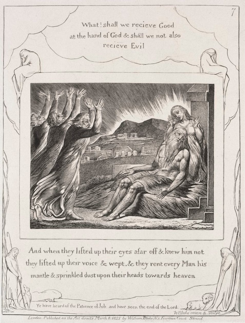 Kniha Job: Pl. 7 A když pozdvihli oči své od William Blake