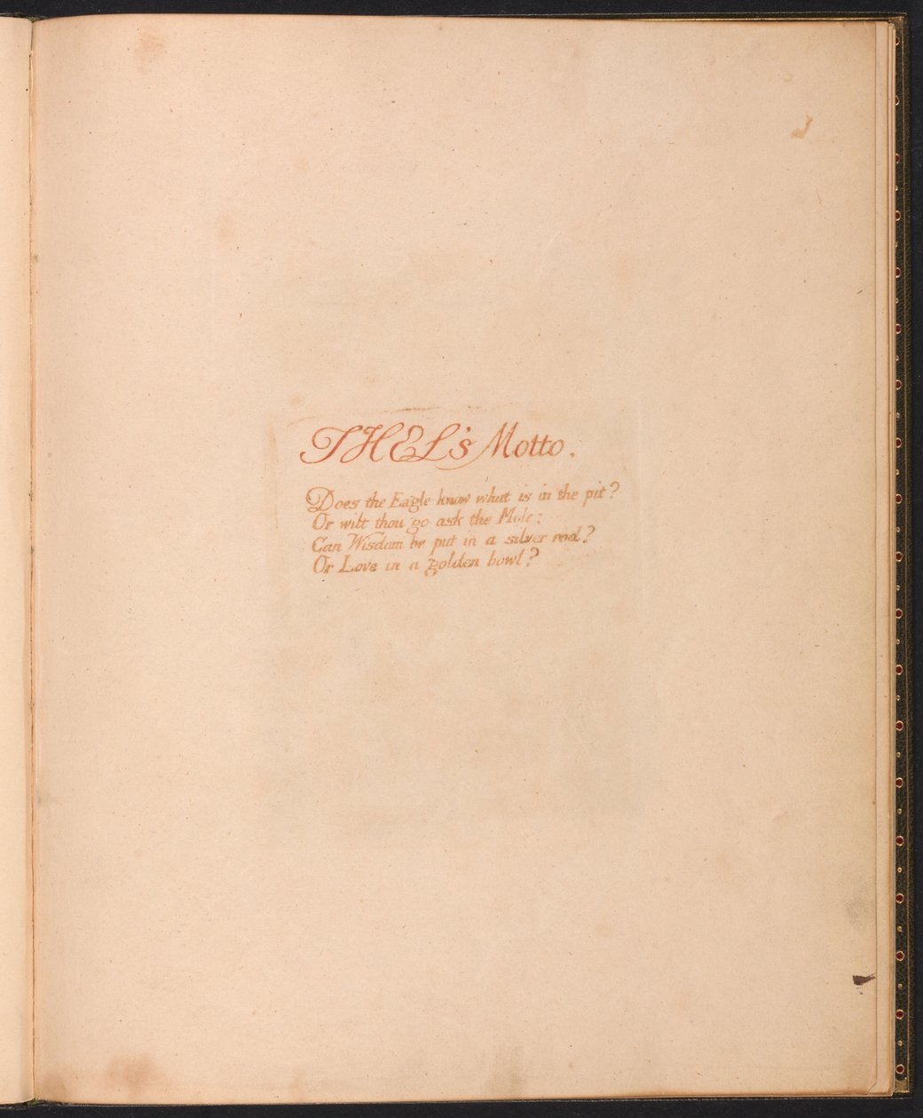 Kniha Thel, deska 1, motto Thels ... od William Blake