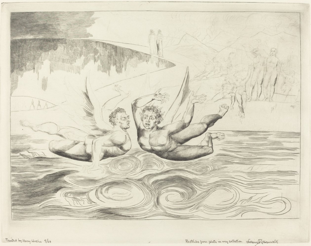 Kruh zkorumpovaných úředníků; Devils Mauling navzájem od William Blake