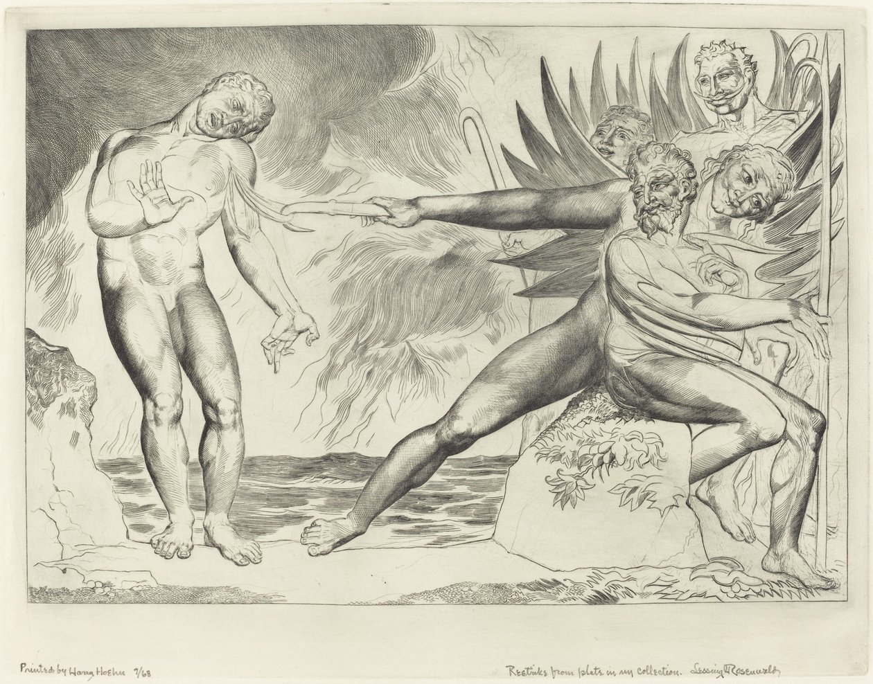 Kruh zkorumpovaných úředníků; The Devils Tormenting Ciampolo od William Blake