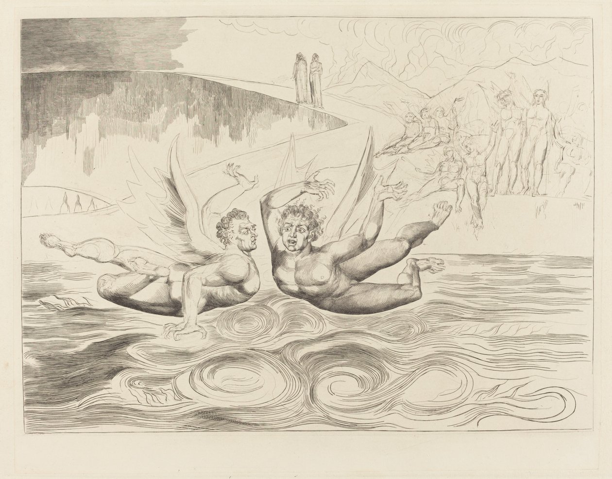 Kruh zkorumpovaných úředníků; ďáblové, kteří se navzájem obtěžují od William Blake