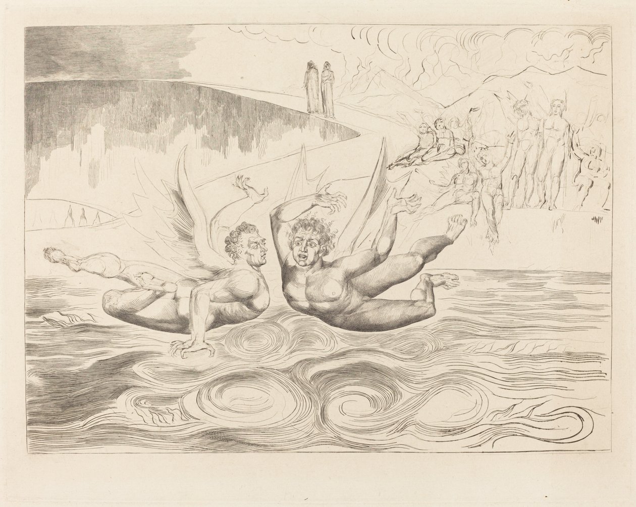 Kruh zkorumpovaných úředníků; ďáblové, kteří se navzájem obtěžují od William Blake