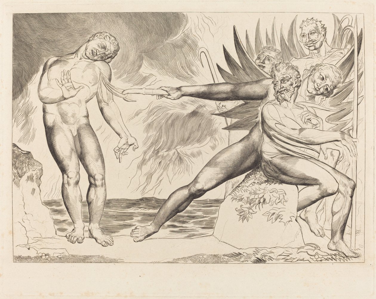 Kruh zkorumpovaných úředníků; The Devils Tormenting Ciampolo od William Blake