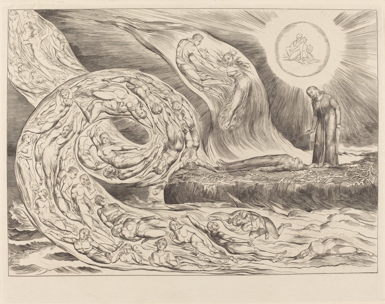 Kruh chtivých: Paolo a Francesca od William Blake