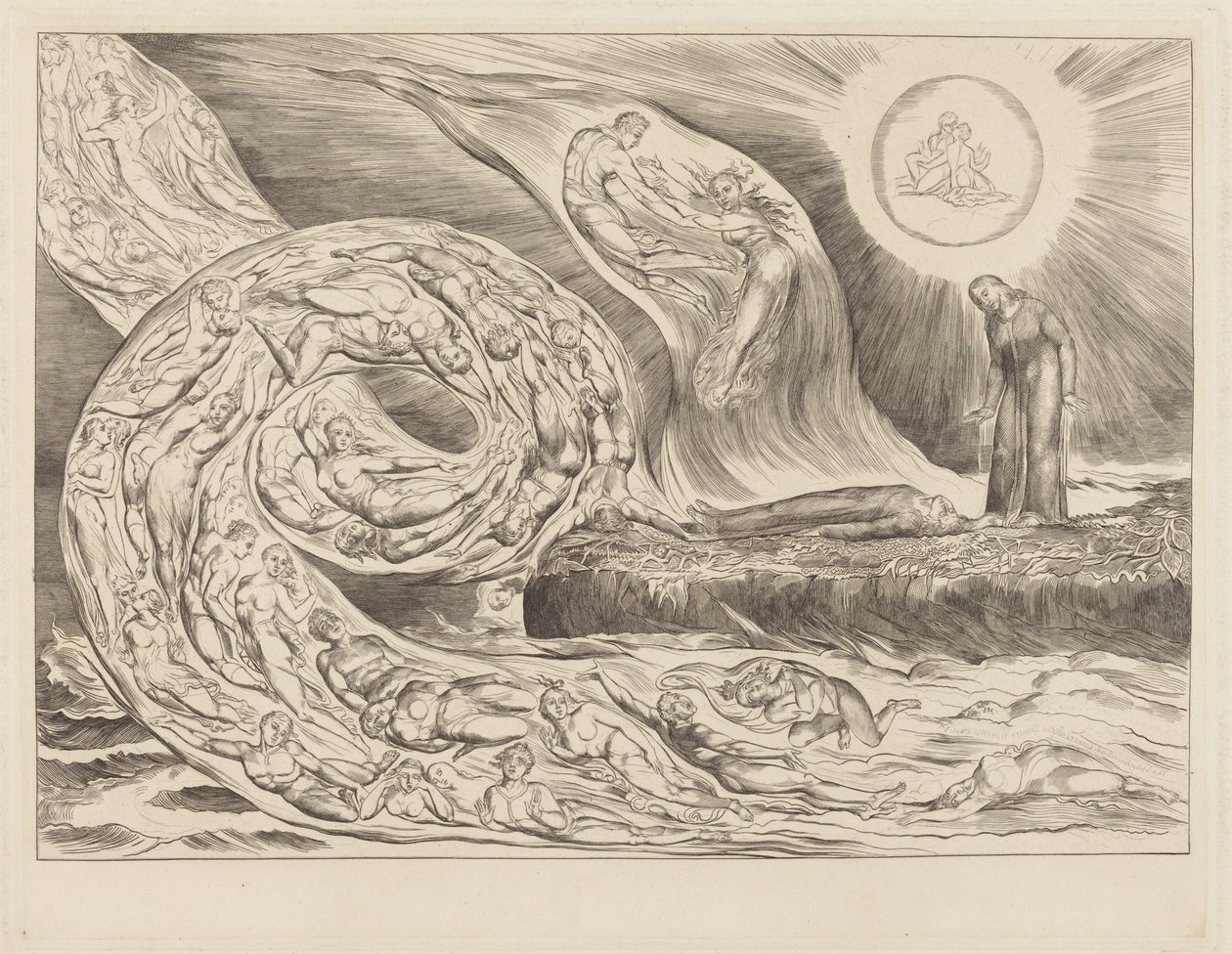 Kruh chlípných: Paolo a Francesca od William Blake