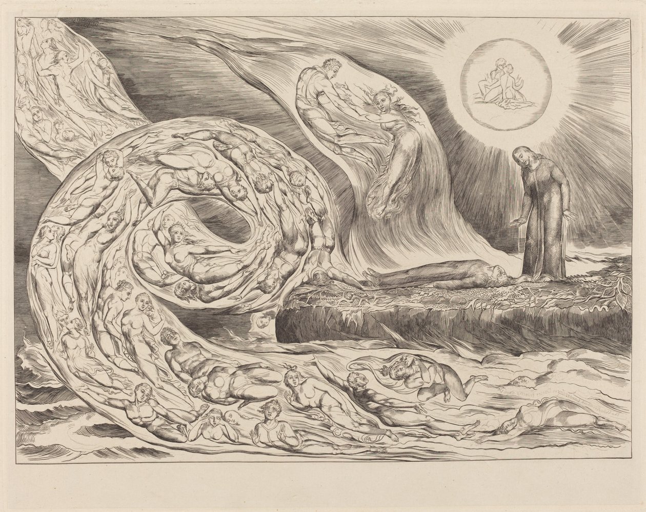 Kruh smyslných: Paolo a Francesca od William Blake