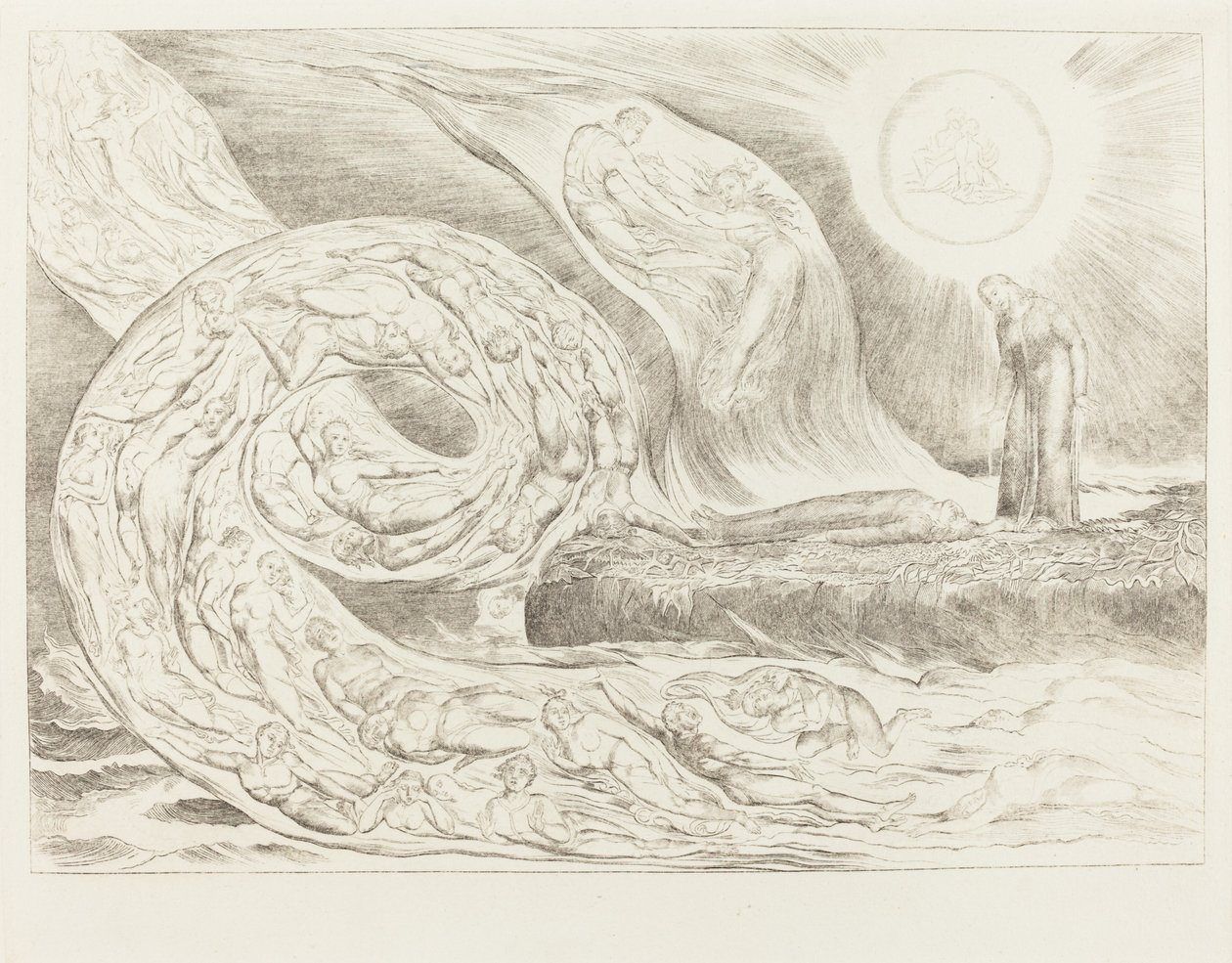 Kruh chtivých: Paolo a Francesca, 1827. od William Blake