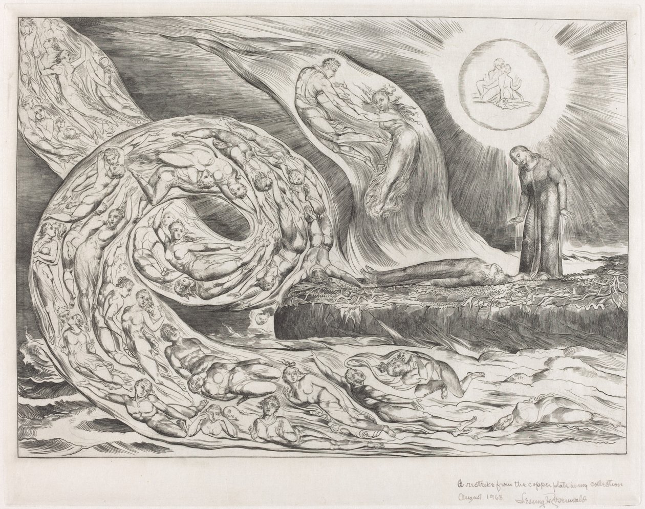 Kruh chtivých: Paolo a Francesca, 1827. od William Blake