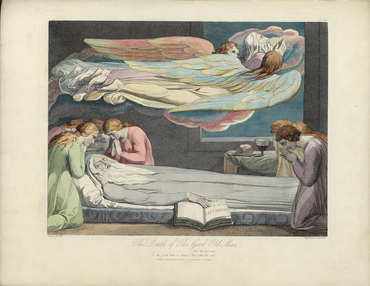 Smrt starého dobrého muže, ilustrace z „Hrobu“ od Roberta Blaira, vyryl Louis Schiavonetti od William Blake