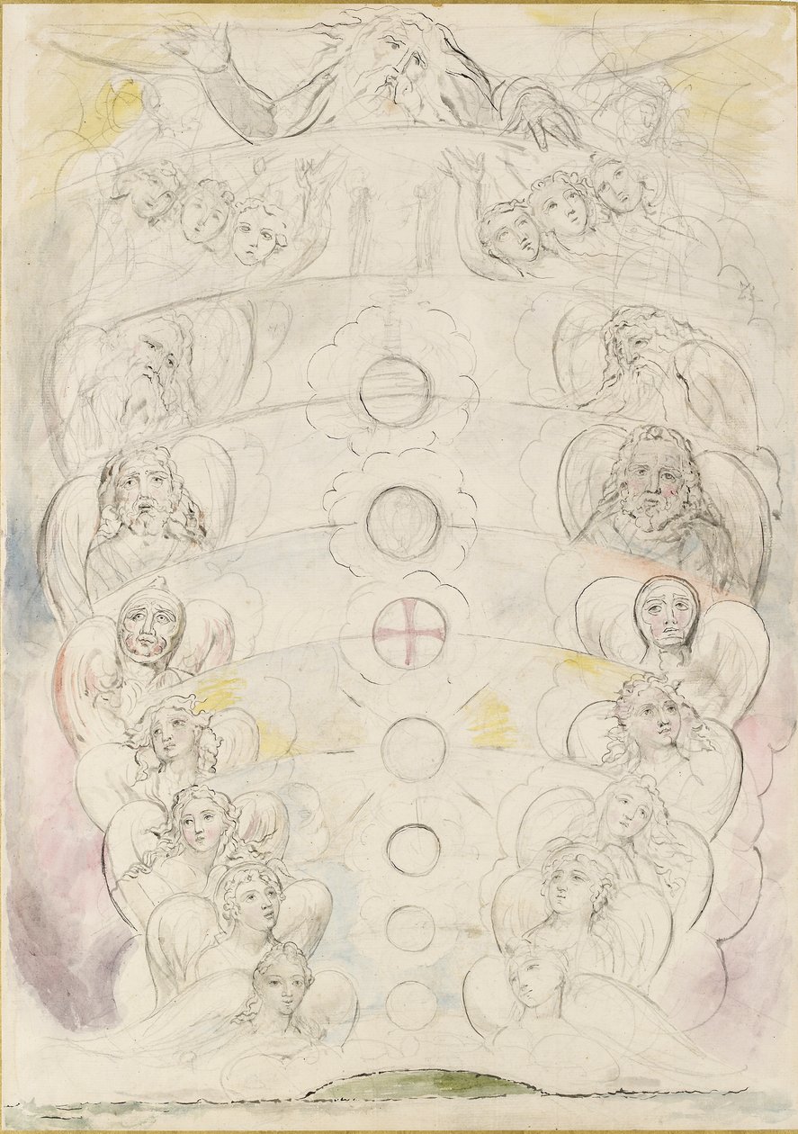Božstvo, z něhož pochází Devět koulí, 1825-1827 od William Blake