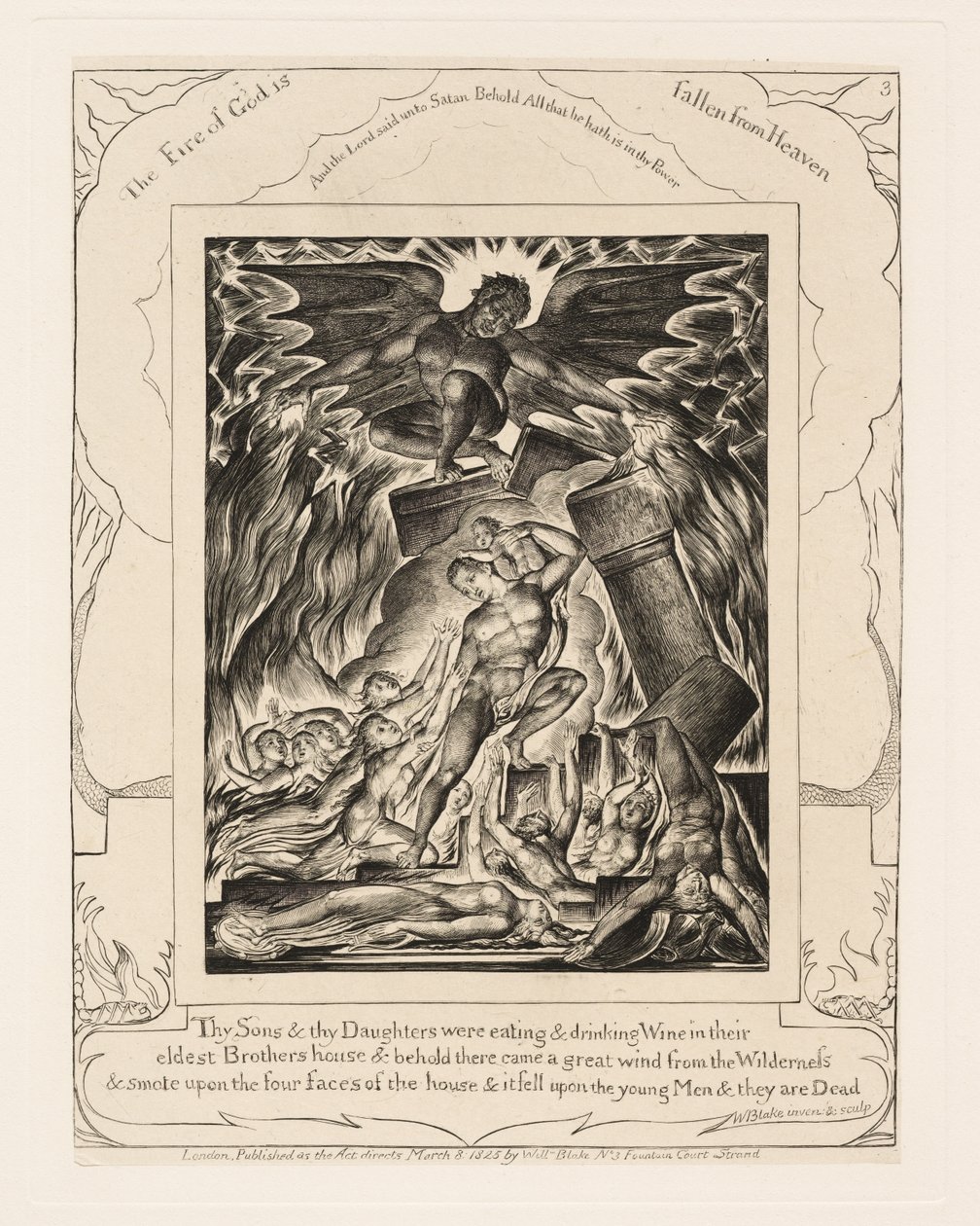 Zničení Jóbových synů od William Blake