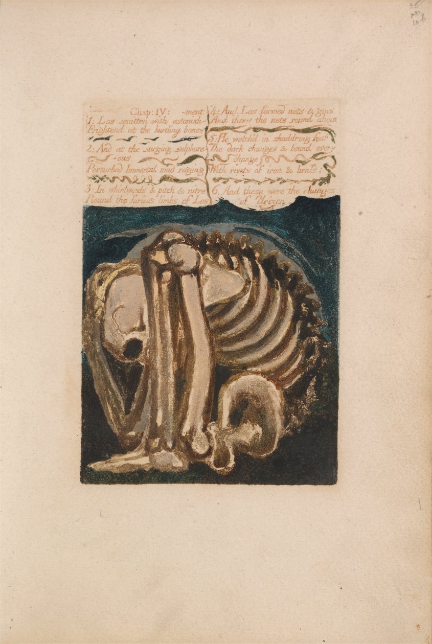 První kniha Urizena, talíř 12, Los Smitten s úžasem ... (Bentley 8) od William Blake