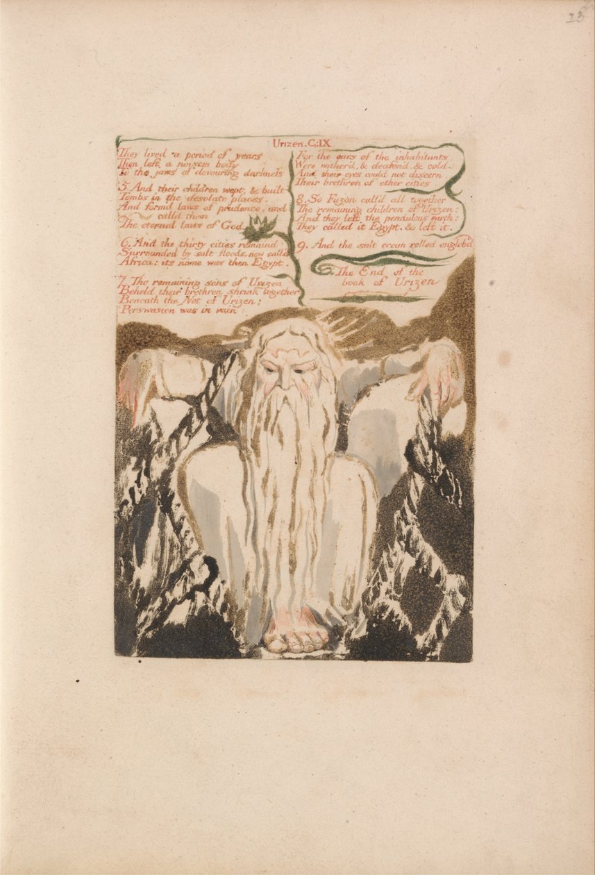 První kniha Urizena, talíř 27, žili několik let. . . . (Bentley 28) od William Blake