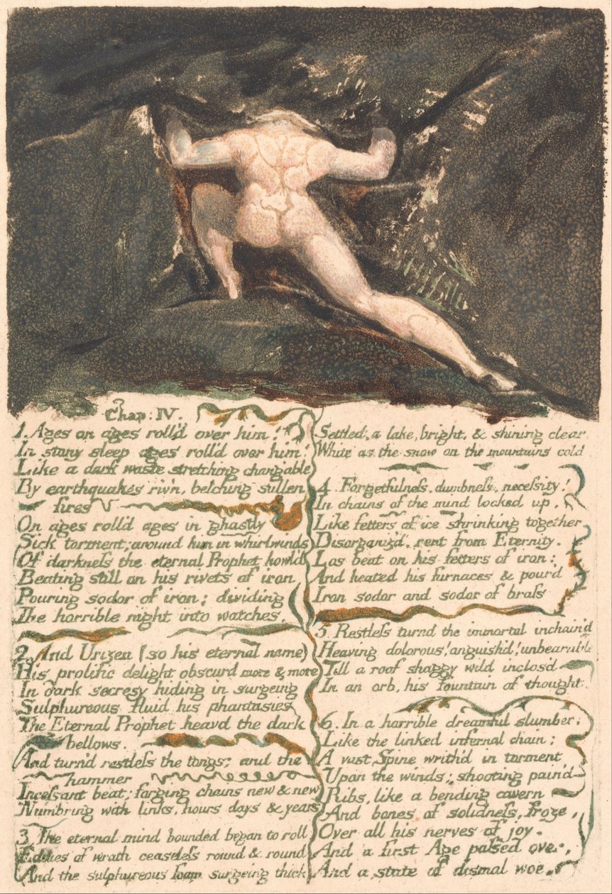 První kniha Urizena, talíř 9, kap: IV od William Blake