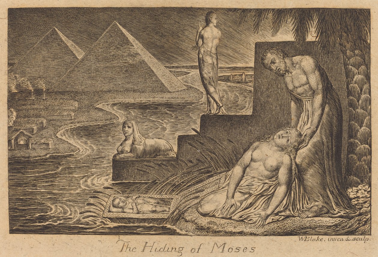 Ukrývání Mojžíše, 1824. od William Blake