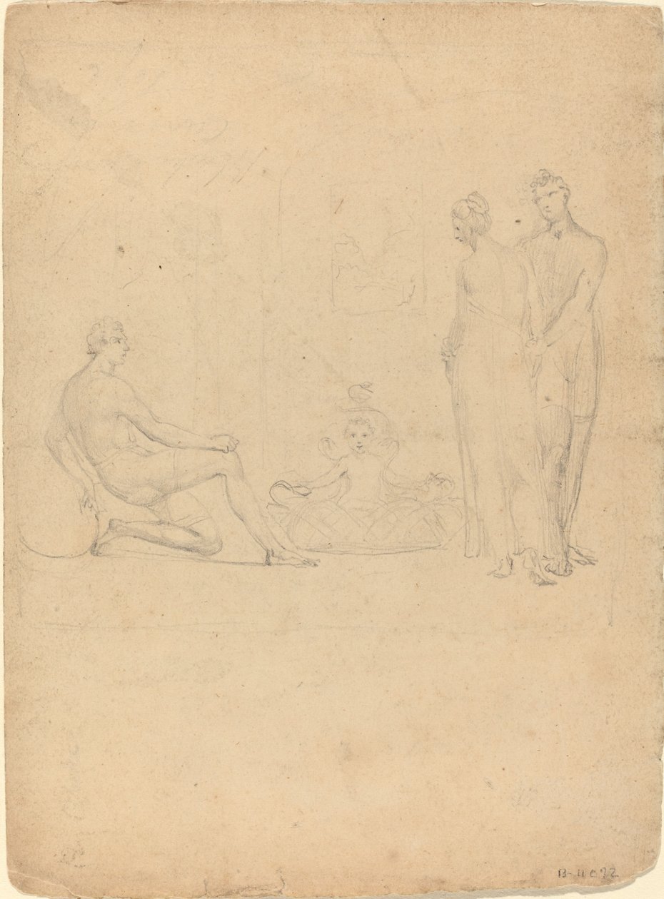 Dítě Herkules škrtící hady od William Blake