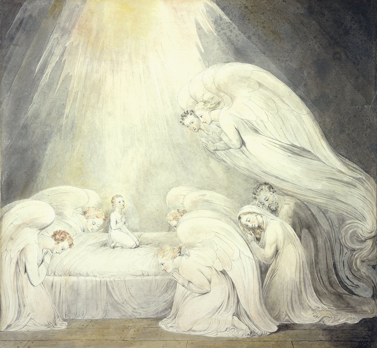 Jezulátko říká své modlitby, kolem roku 1805 od William Blake