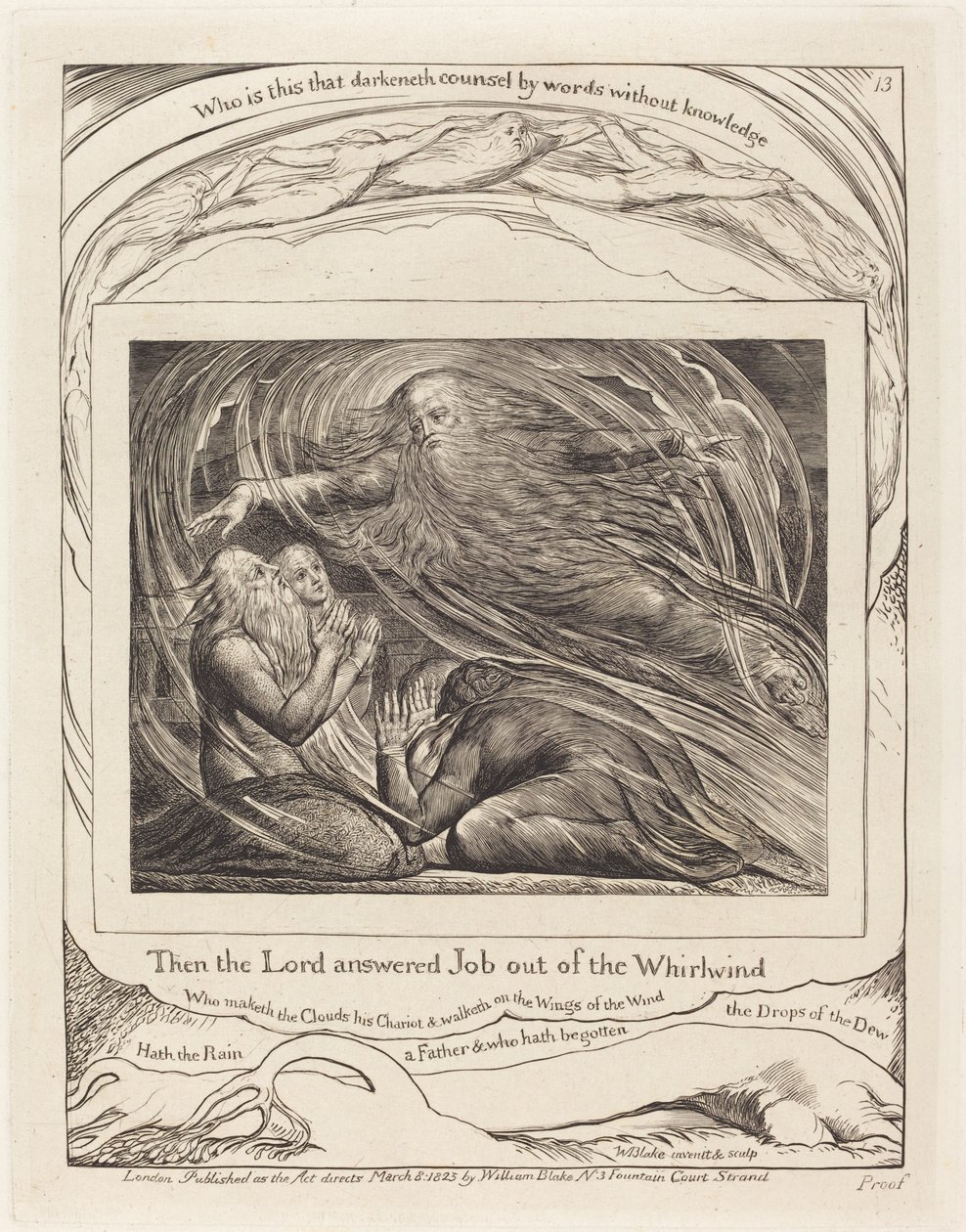 Pán odpovídá Jobovi z Vichru od William Blake