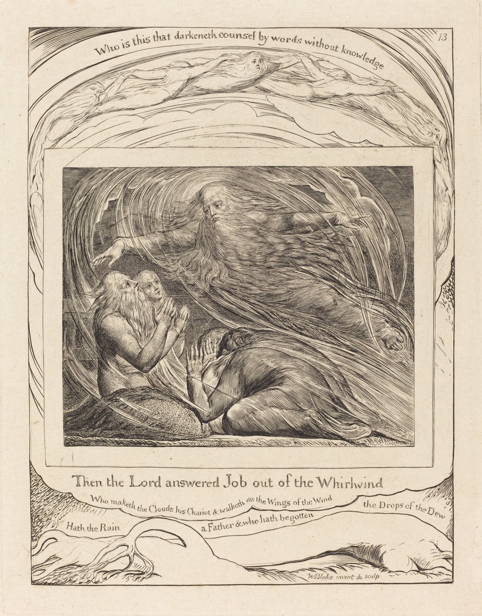 Pán odpovídá Jobovi z Vichru od William Blake