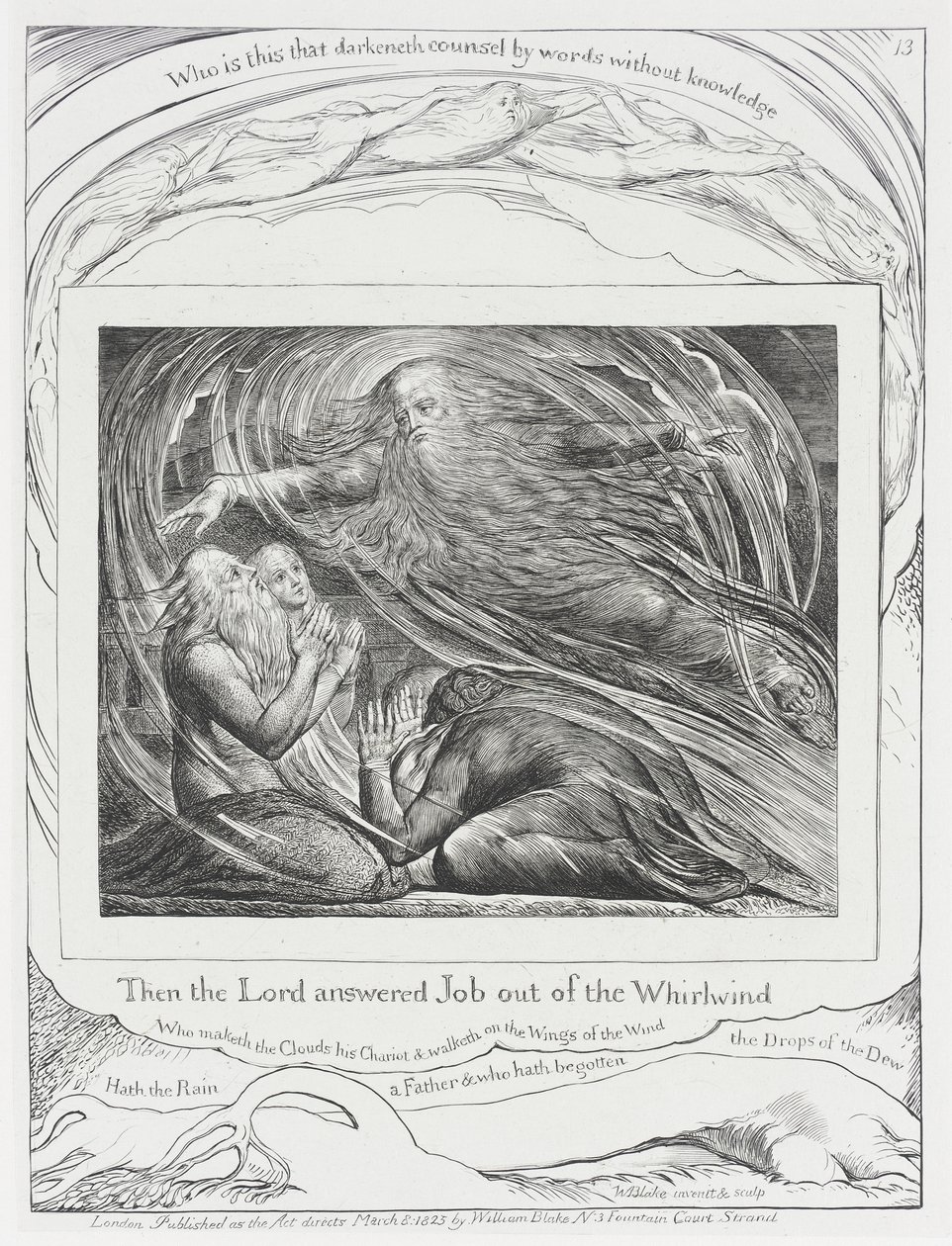 Hospodin odpovídá Jóbovi z vichřice od William Blake