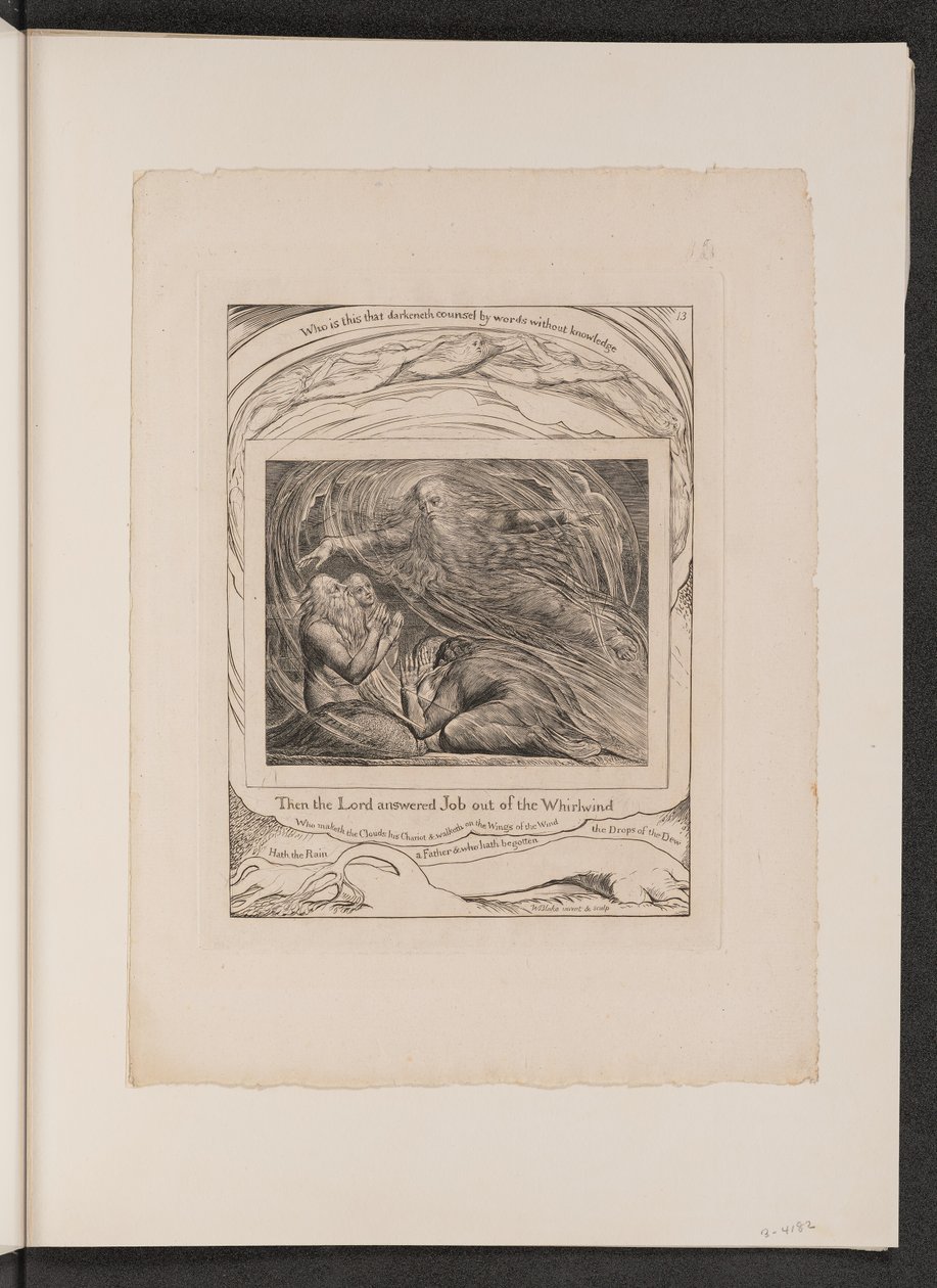 Lord Answering Job out of the Whirlwind, 1825. od William Blake