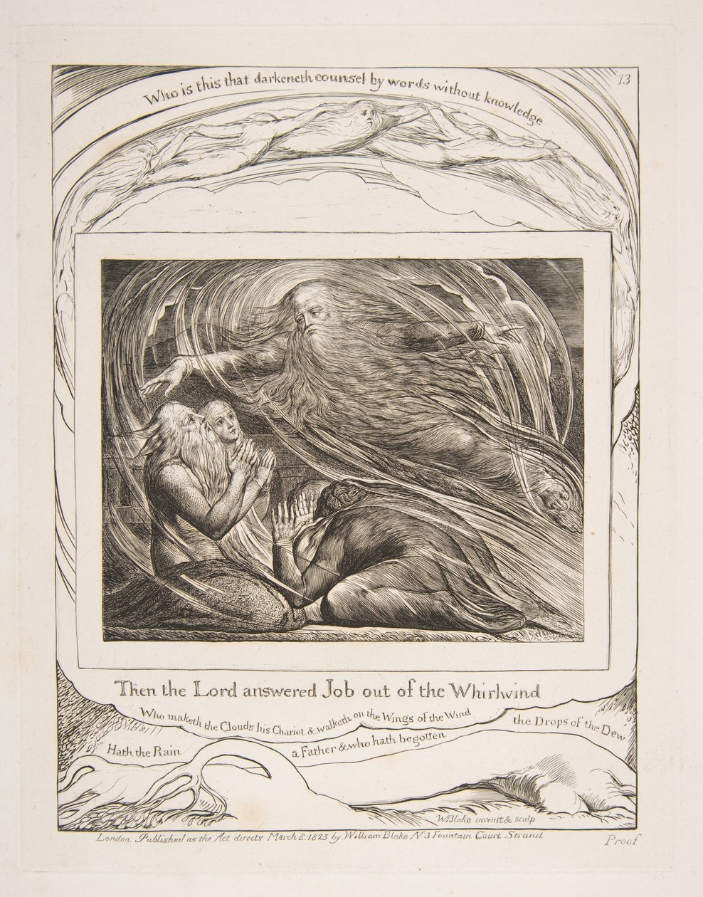 The Lord Answering Job out from the Whirwind, from Illustrations of the Book of Job, 1825-26. od William Blake