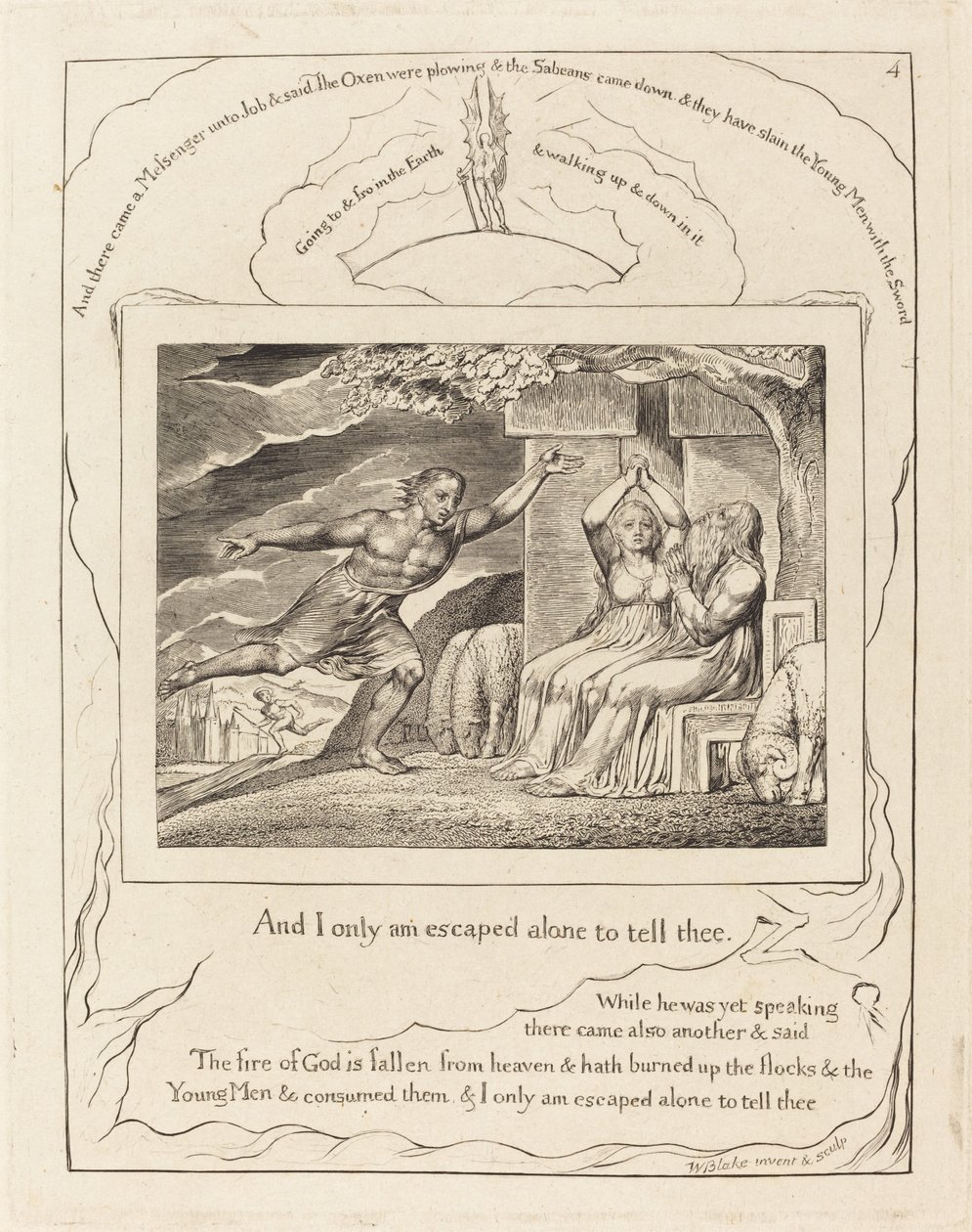 Poslové vyprávějí Jobovi o jeho neštěstí od William Blake