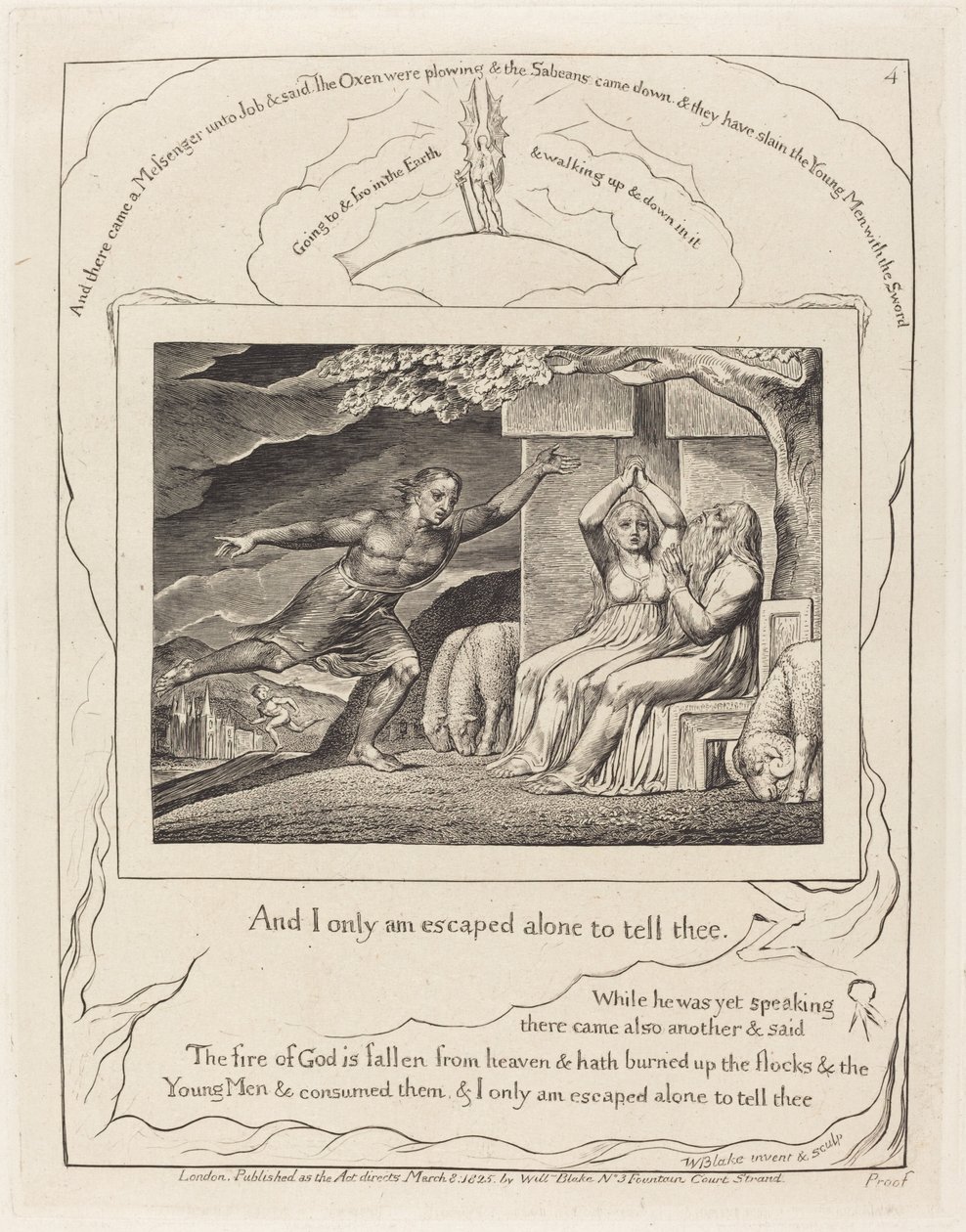 Poslové vyprávějí Jobovi o jeho neštěstí, 1825. od William Blake