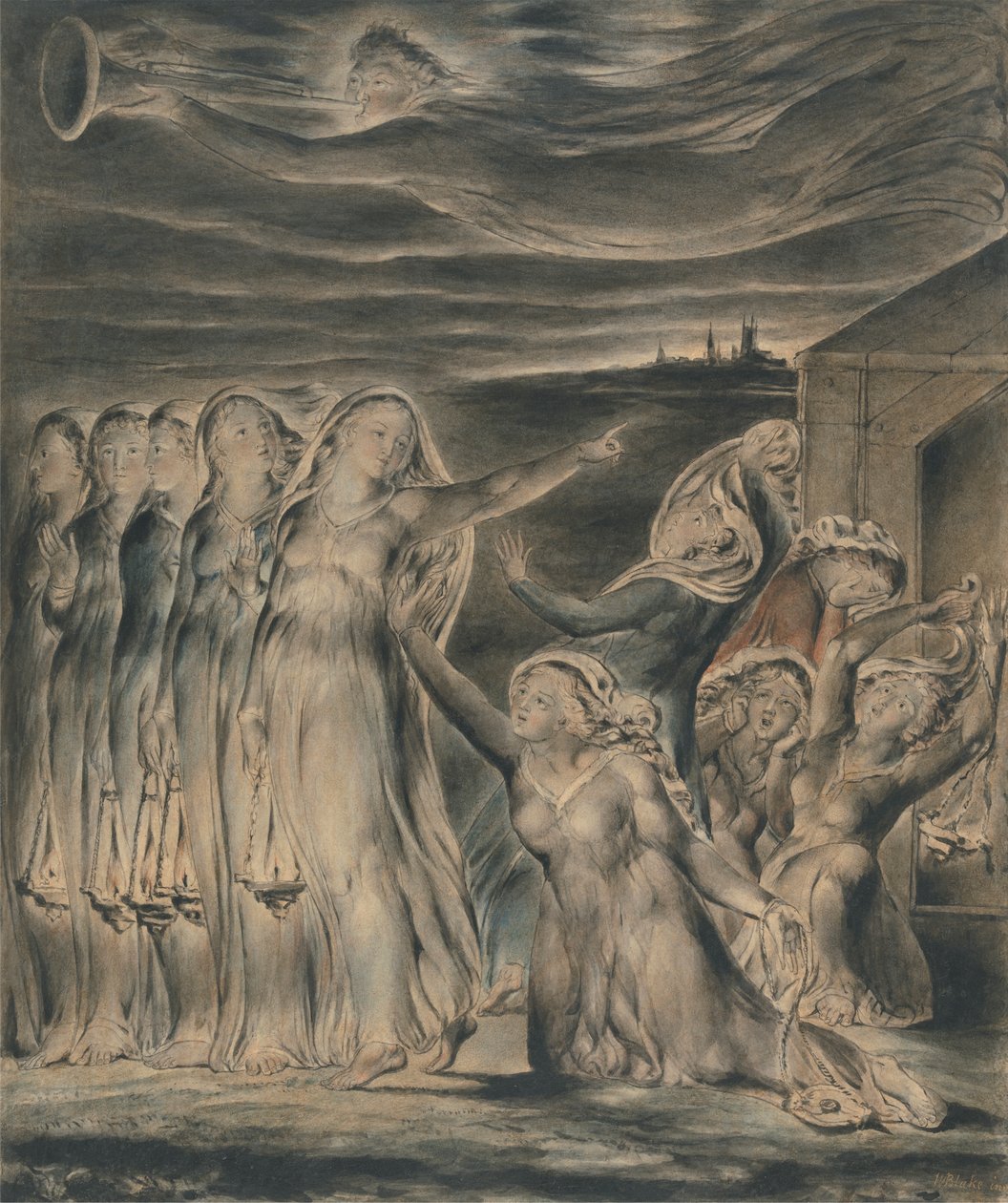 Podobenství o moudrých a pošetilých pannách od William Blake