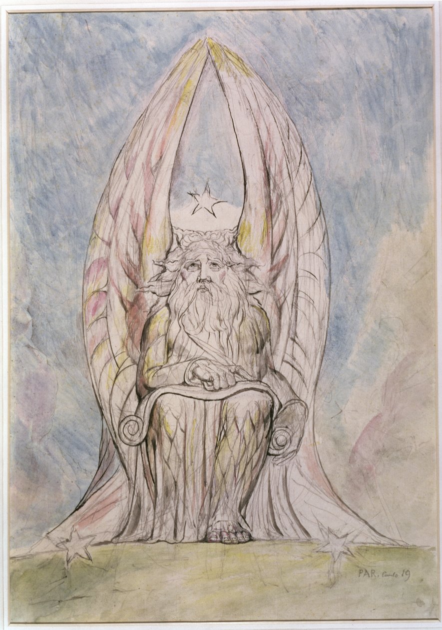 The Recording Angel, ilustrace z Canto 19 „Paradiso“ z „Božské komedie“ od Dante Alighieriho od William Blake