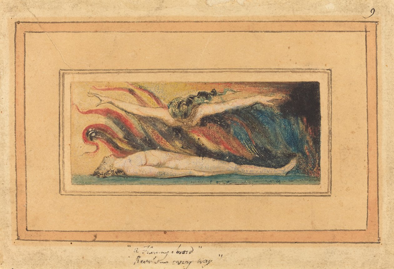 Duše vznášející se nad tělem [z Marriage of Heaven and Hell," deska 14] od William Blake