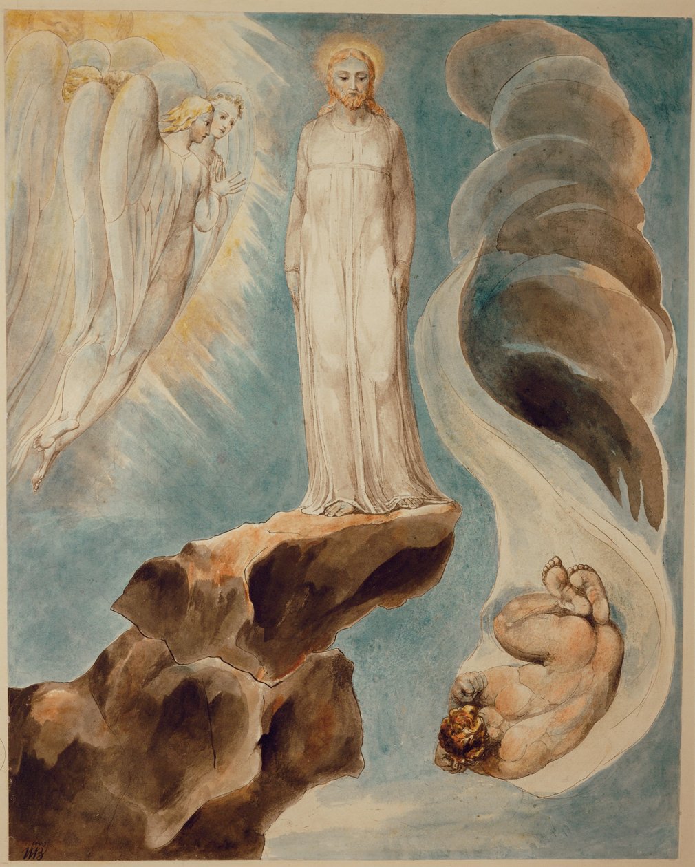 Třetí pokušení (akvarel na papíře) od William Blake