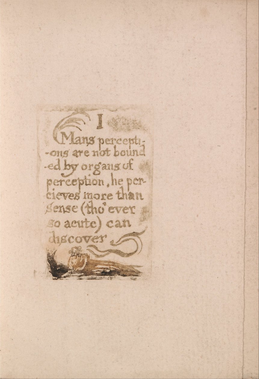 Neexistuje žádné přirozené náboženství, deska 10, I Mužské vnímání není ohraničené ... .  (Bentley b3) od William Blake