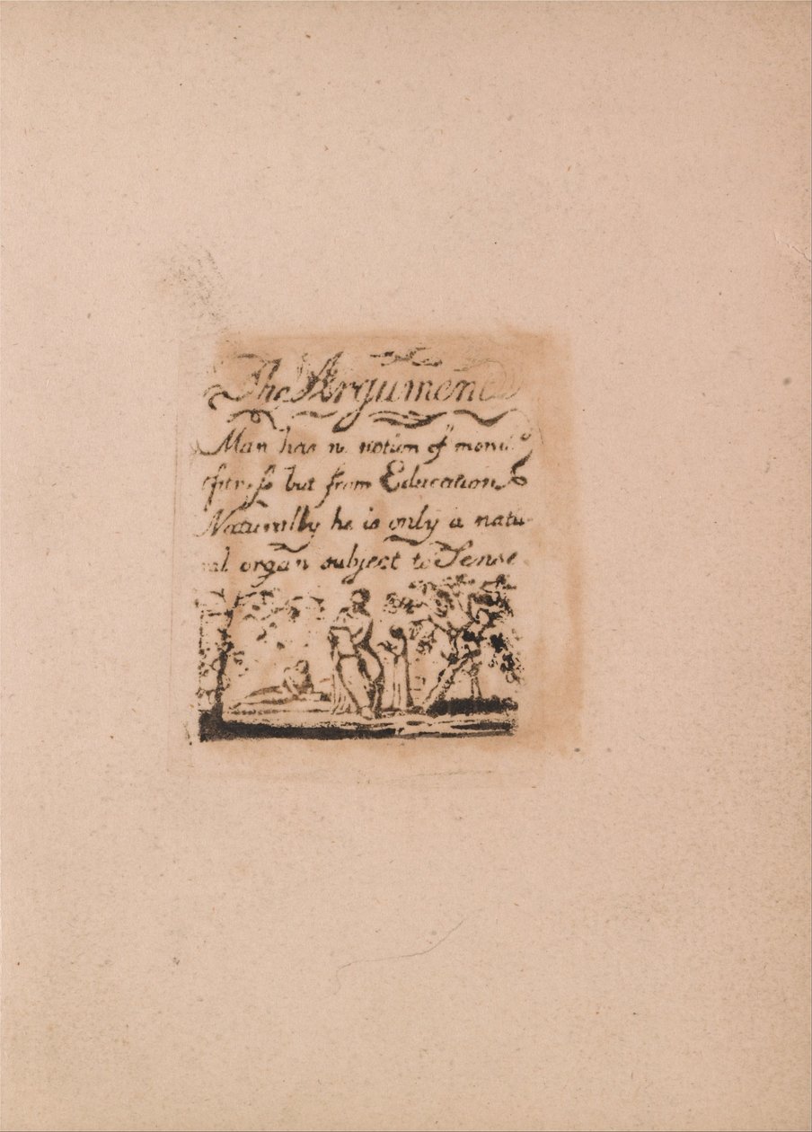 Neexistuje žádné přirozené náboženství, deska 2, argument. . . . (Bentley a3) od William Blake