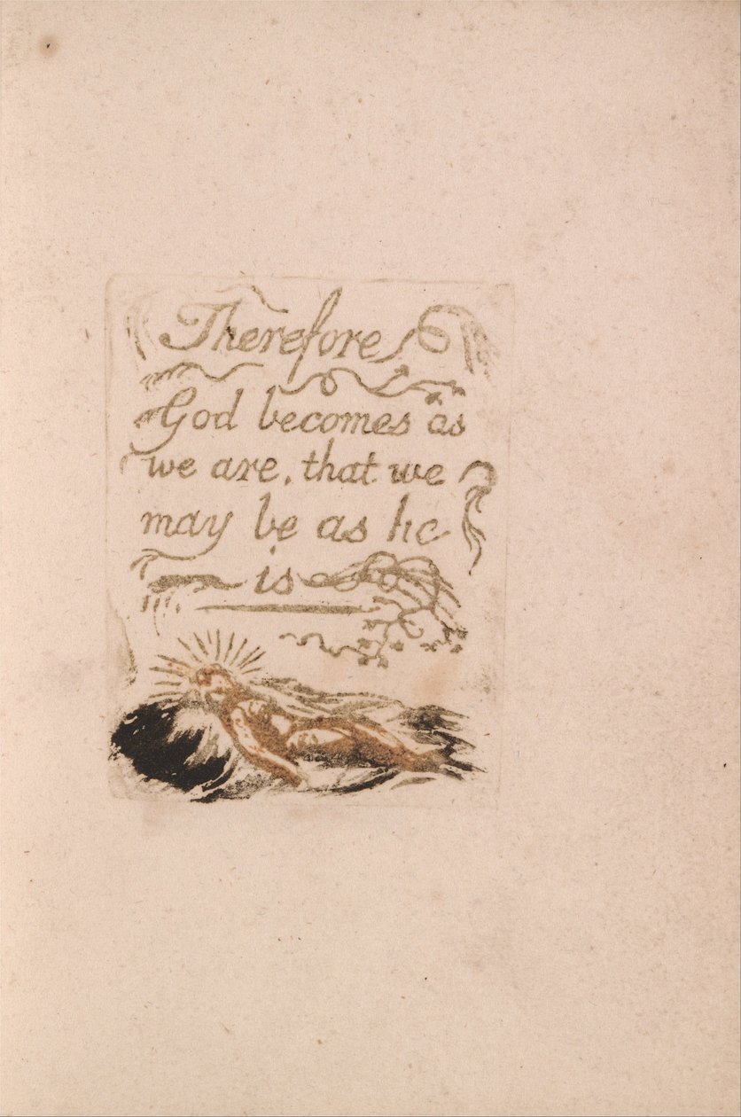 Neexistuje žádné přirozené náboženství, talíř 9, proto se Bůh stává. . . . (Bentley b12) od William Blake