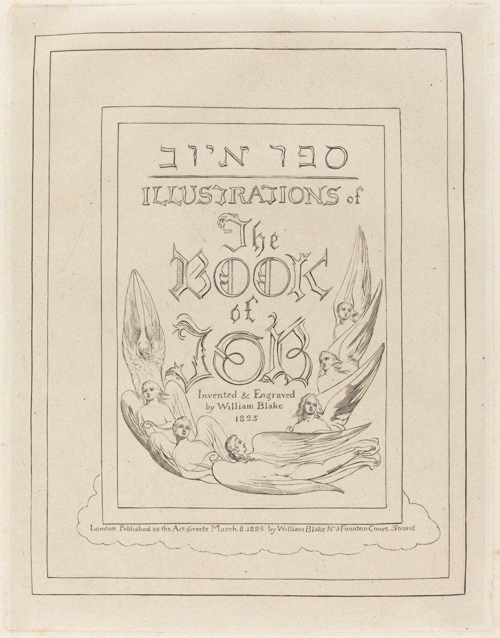 Titulní strana rytých ilustrací ke knize Job od William Blake