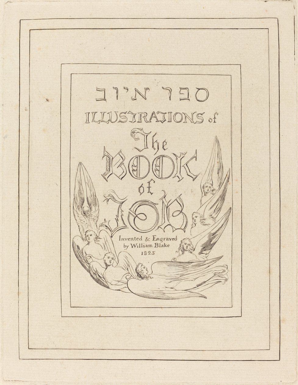 Titulní strana rytých ilustrací ke knize Job od William Blake