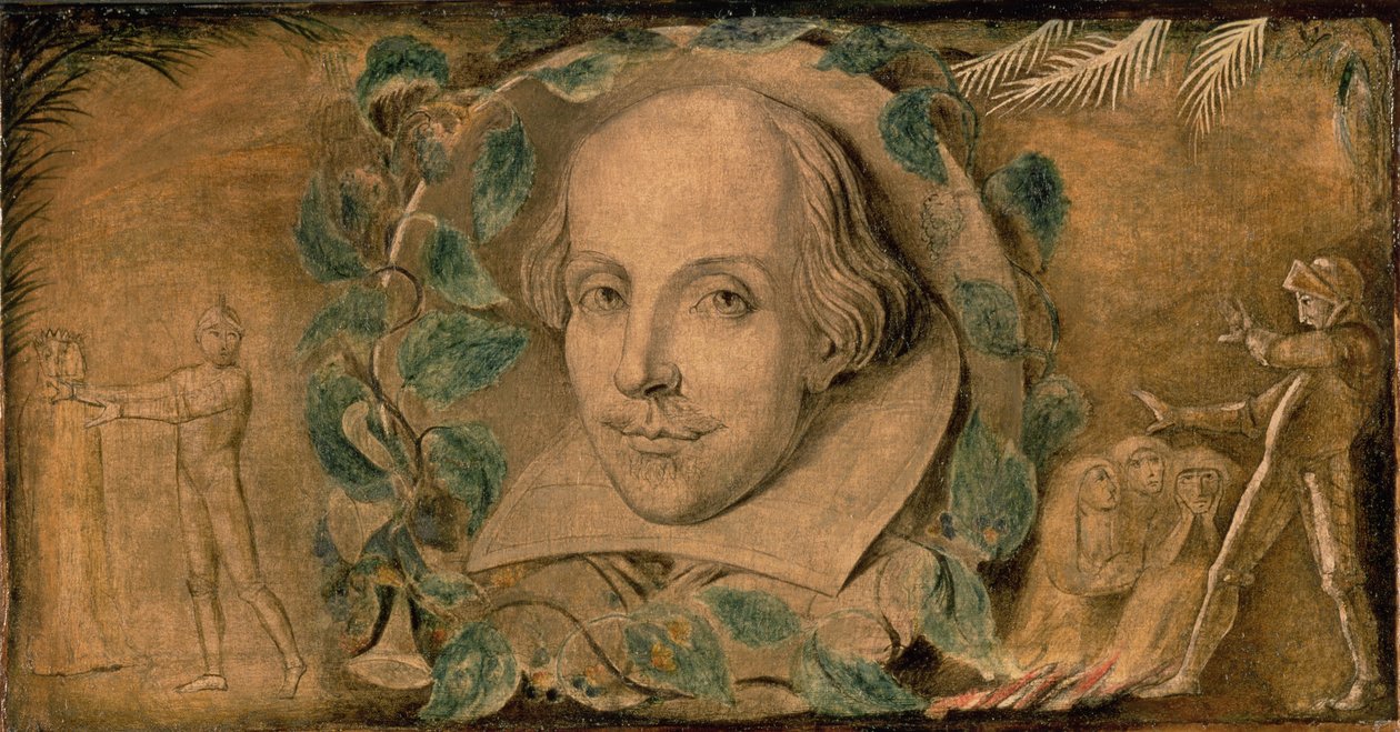 William Shakespeare, kolem 1800-03 (tempera na plátně) od William Blake