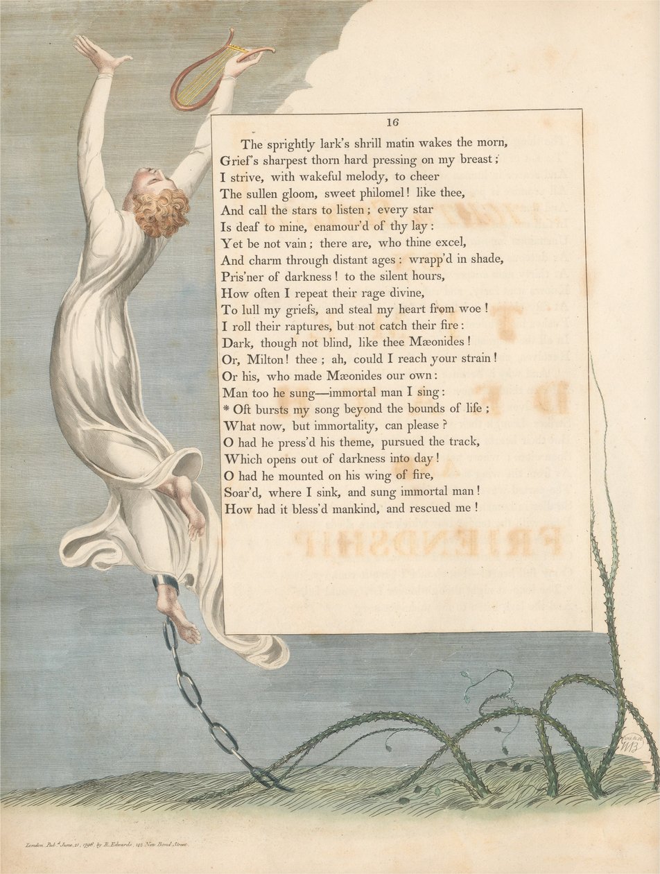 Myšlenky Youngovy noci, strana 16, Časté praskne mou píseň za hranicemi života od William Blake